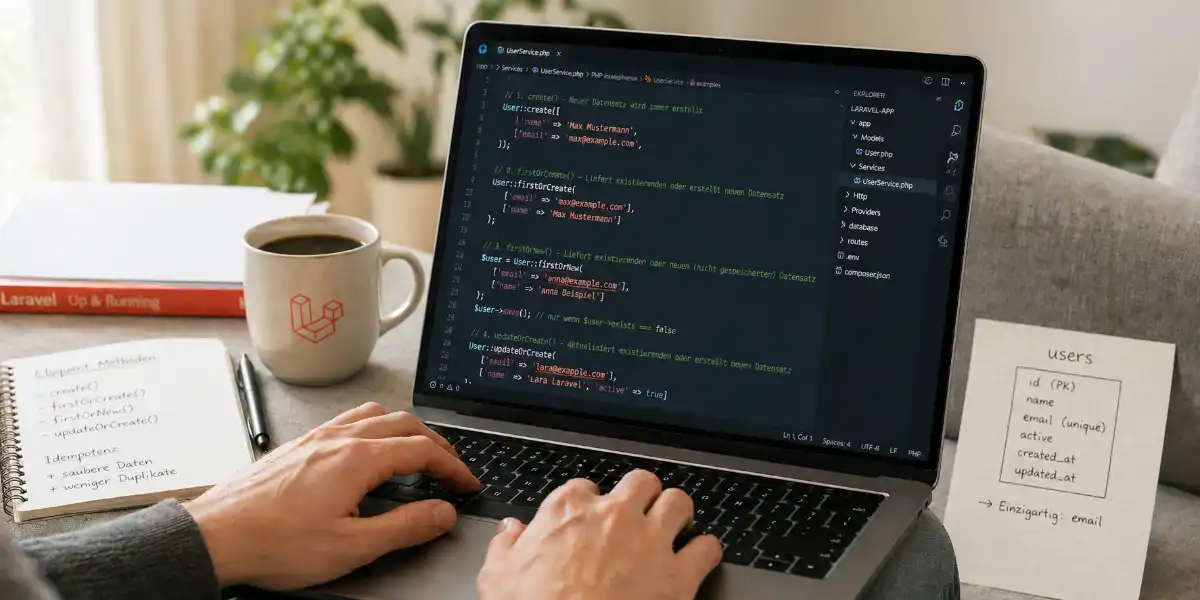 Laravel Eloquent: create(), firstOrCreate(), firstOrNew() und updateOrCreate() richtig einsetzen